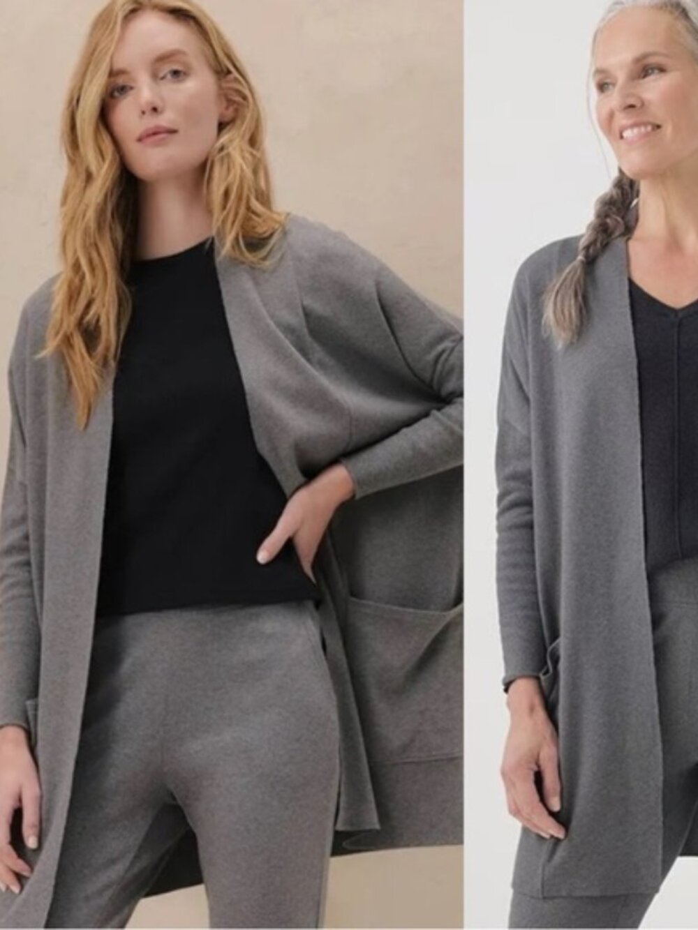 Pact Grey Airplane Organic Cotton Open Cardigan